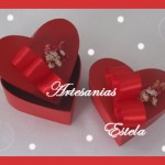 Cajas Para Bombones De Madera Corazón Decoradas Con Flores Secas