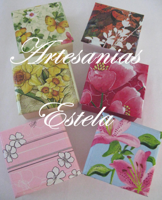 Cajas artesanales de madera decoradas oara bombones y/o caramelos