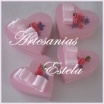 Cajas Artesanales Corazón – Para Bombones – Flores de Porcelana