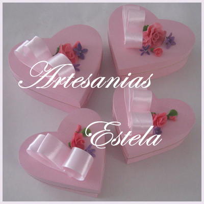 Cajas Artesanales para bombones decoradas decoradas conflores de porcelana