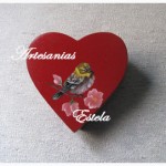 Cajas Artesanales De Forma De Corazón Para Bombones Pintadas A Mano