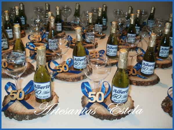 Souvenirs 50 Años - Mini Botellitas De Champagne Personalizadas