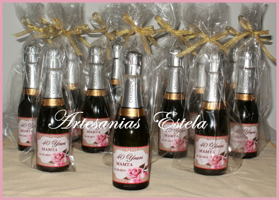 Souvenirs Cumpleaños 50 Años--Botellitas De Champagne Personalizadas