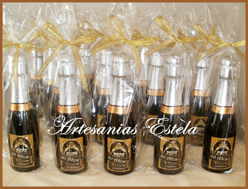 Souvenirs Cumpleaños 50 Años-Botellitas De Champagne Personalizadas