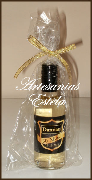 Souvenirs 30 Años - Botellitas De Vino Personalizadas