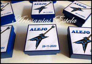 Cajas Para Souvenir Con Guitarra Eléctrica